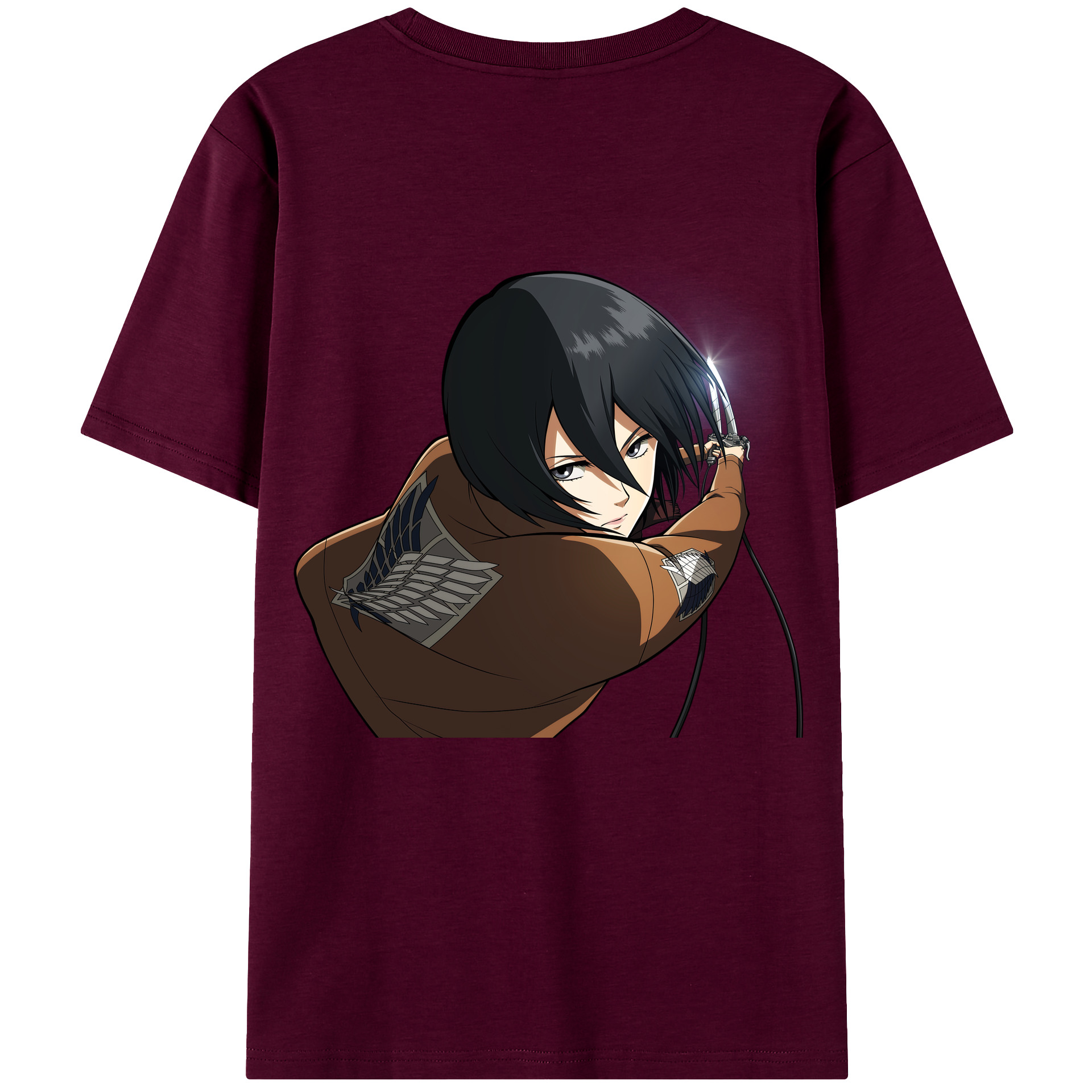 （画像用） 進撃の巨人 ミカサ·アッカーマン Attack on Titan Mikasa Ackerman レディース半袖Tシャツ(バックプリント)